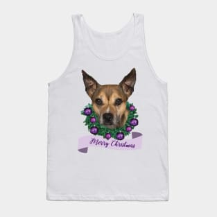 Merry Christmas Pitbull - Purple Tank Top